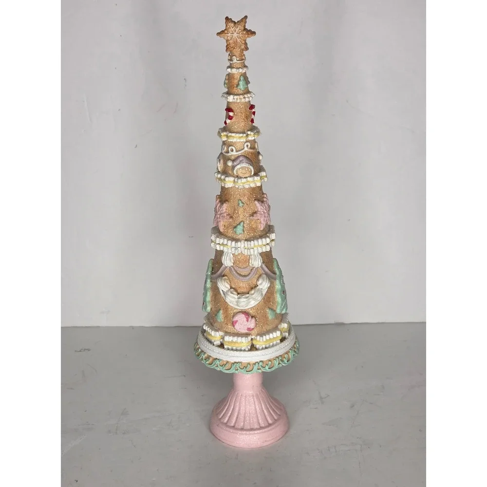 Pastel Pink Sugar Coated Christmas Candyland Sweet Treats Gingerbread‎ Tree
